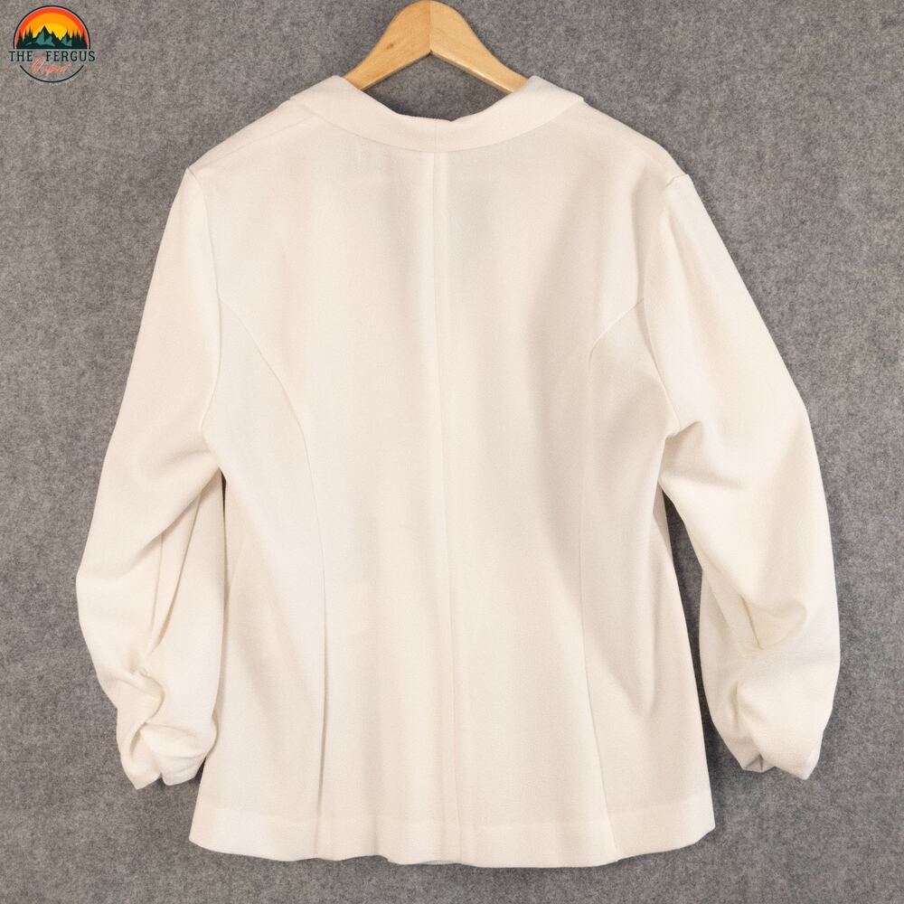Metaphor Blazer White Ivory Long Sleeve Formal Single-Breasted Women's Size XL - Picture 2 of 11